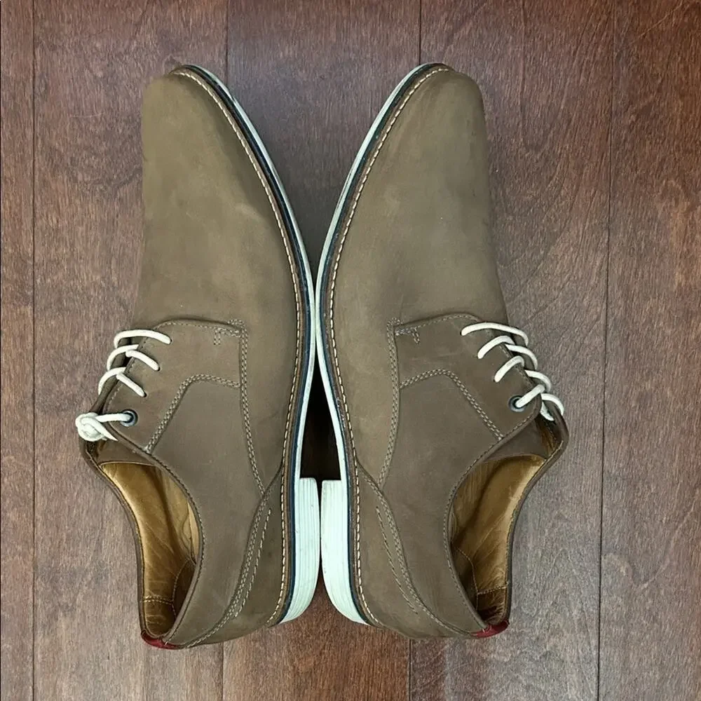 1901 Men's Brown Leather Lace Up Oxfords, Size 12